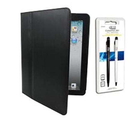 Adesso ACS-120 Designer Case and 2-in-1 Stylus Pen for iPad, Black