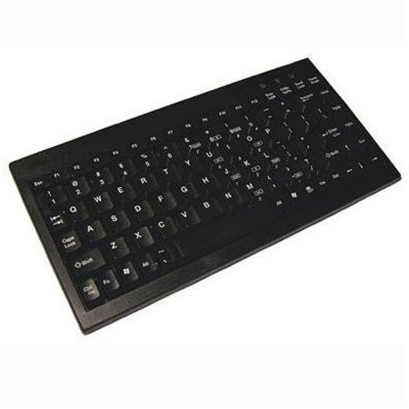 Adesso Mini USB Keyboard with Embedded Numeric Keypad, Black