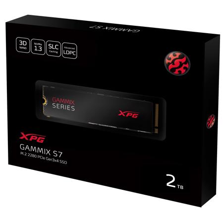 XPG GAMMIX S7 2TB PCIe Gen3x4 M.2 2280 SSD, 3500MB/s Read, 3000MB/s Write