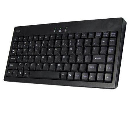 Adesso EasyTouch Mini USB Keyboard with PS/2 Adapter, Black