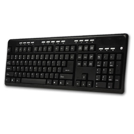 Adesso Desktop Multimedia PS/2 Keyboard, Black
