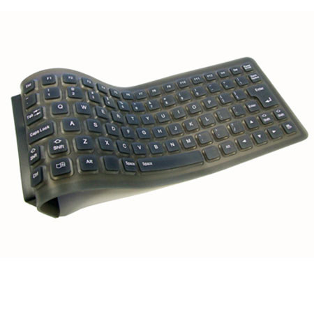 Adesso Flexible Mini USB Keyboard with PS/2 Adapter, Black
