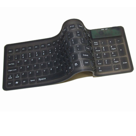 Adesso Flexible Compact USB Keyboard with PS/2 Adapter, Black