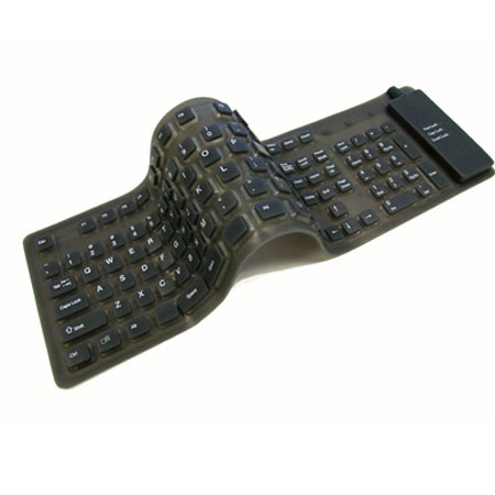 Adesso Flexible Full Sized USB Keyboard with PS/2 Adapter, Black