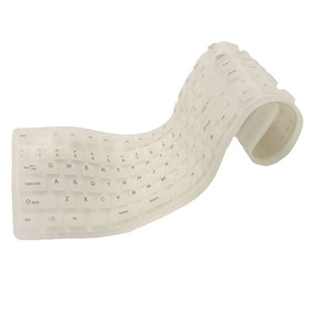 Adesso Flexible Full Sized USB Keyboard with PS/2 Adapter, White