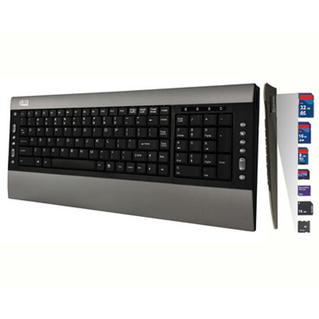 Adesso SlimMedia Pro Keyboard with Built-In Card Reader and USB 2.0 Hub