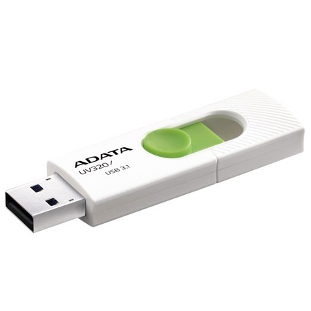 AData UV320 16GB USB 3.1 Flash Drive, White/Green