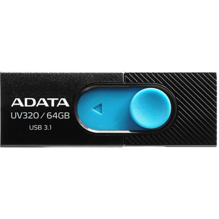 AData UV320 64GB USB 3.1 Flash Drive, Black/Blue