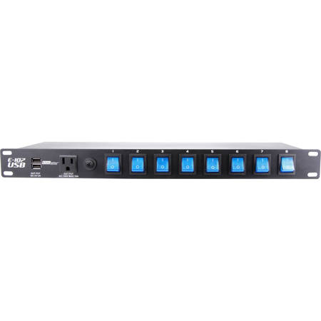 American DJ E107 USB 8-Channel Rack Mount Power Center