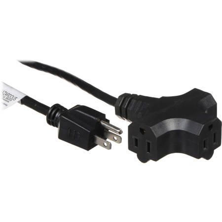 American DJ Accu-Cable EC-163 10' 16/3 AWG 3-Outlets Edison AC Extension Cord