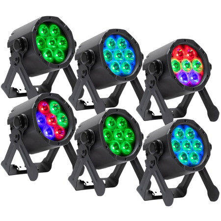 American DJ ElectraPix Bar 7 Pak w/6x ElectraPix Par 7 RGBAL+UV DMX LED ParLight