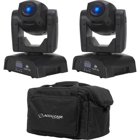 American DJ Pocket Pro Pak with 2x Pocket Pro Mini Moving Head Lights,F4 Par Bag