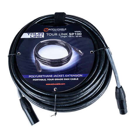 American DJ Accu-Cable Tour Link 5P100 100' 5-Pin XLR Male to Female DMX Cable