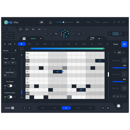 Audiomodern Riffer Creative MIDI Sequencer Virtual Instrument, Download