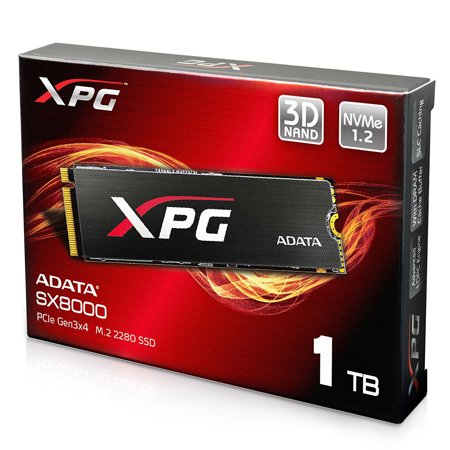 AData XPG SX8000 PCIe Gen3x4 M.2 2280 1TB Internal Solid State Drive, Heatsink