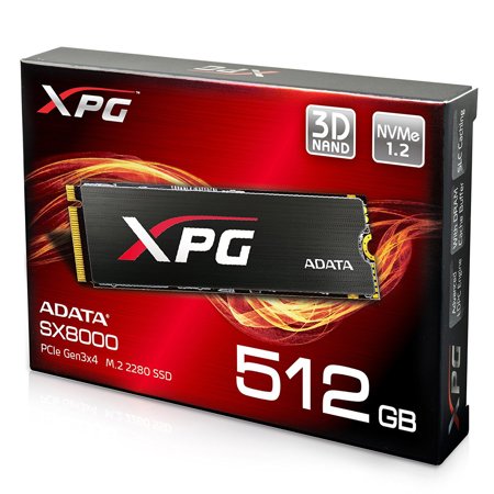 AData XPG SX8000 PCIe Gen3x4 M.2 2280 512GB Internal Solid State Drive, Heatsink