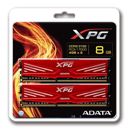 AData XPG V1 8GB (2x 4GB) DDR3 (PC3-17000) 2-CH Memory Module, 2133Mhz, Red