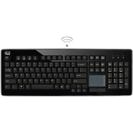Adesso 2.4GHz RF Wireless SlimTouch Desktop Touchpad Keyboard