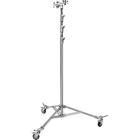 Avenger 19' Overhead Stand 58 with Grip Head / Braked Wheels, 4 Sections, 3 Risers, Chrome Steel
