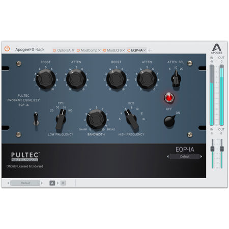 Apogee Electronics EQP-1A, FX Rack Pultec Program Equalizer Plug-In, Version 1, Download