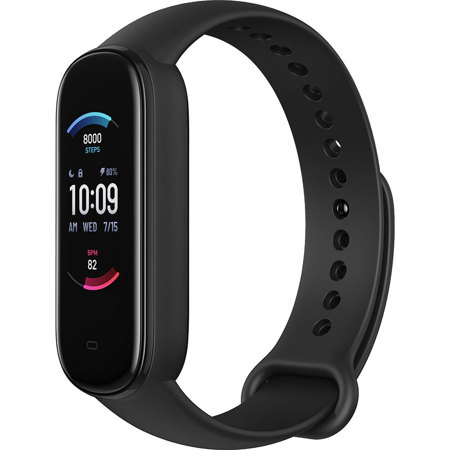 Amazfit 28mm Band 5 Fitness Tracker with Alexa Built-In, Black