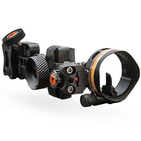 Apex Gear Covert 1-Pin 0.019" Sight with Micro Pushbutton Light & Bracket, Black