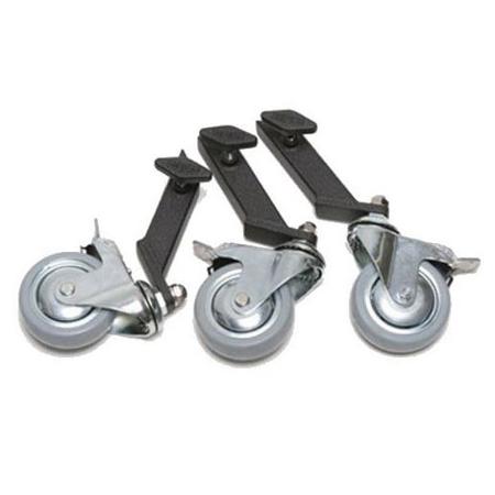 American Grip 1" Leg, 12" Strap Adaptor Wheels-Black 4" (Set of 3)
