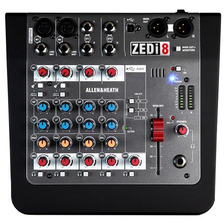 Allen & Heath ZEDi-8 8 Channel Hybrid Compact Mixer with USB Interface