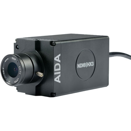 AIDA HD-NDI3-120 Full HD NDI|HX3 POV Camera with 4mm CS-Mount Lens, Black