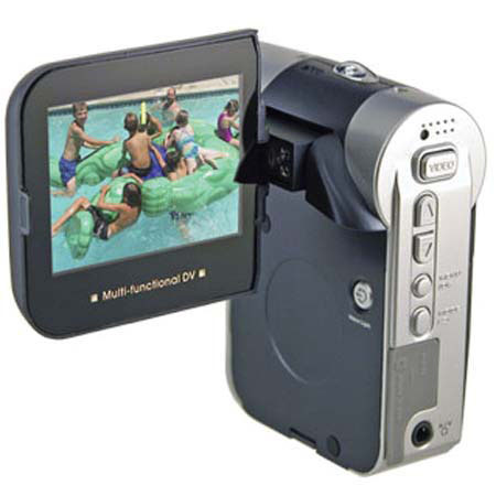 Aiptek ISDV2.4 Blue 5-in-1 Multi-Function SD Memory Card Digital Camcorder with 5MP CMOS Sensor, 2.4" Swivel-Reversible LCD, MP3 Player, 4x Digital Zoom