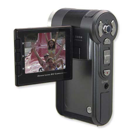 Aiptek MZ-DV Digital SD Memory Card Camcorder with 5MP CMOS Sensor, 2.4" Swivel-Reversible TFT LCD, MP3 Player, 3x Optical Zoom, 8x Digital Zoom