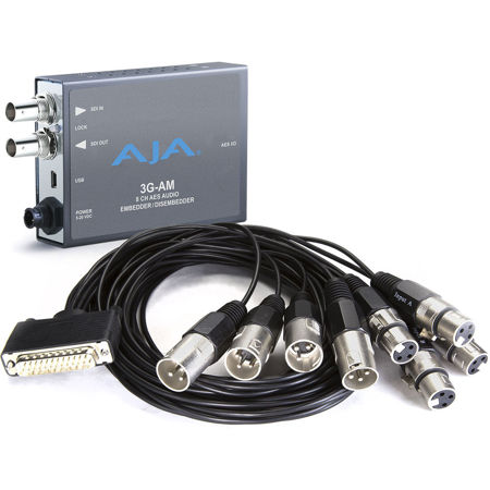 AJA 3G-AM-XLR 3G-SDI 8-Channel AES Embedder/Disembedder with XLR Breakout Cable