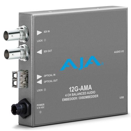 AJA 12G-AMA-TR 12G-SDI 4-Ch Audio Embedder/Disembedder Converter, LC Fiber Trx