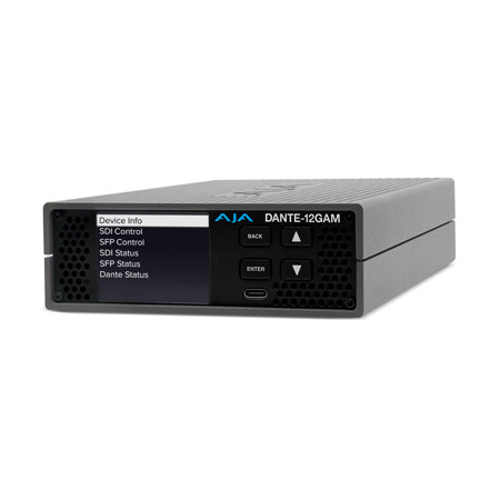 AJA DANTE-12GAM 12G-SDI/DANTE 32-Channel Audio Embedder/Disembedder without SFP