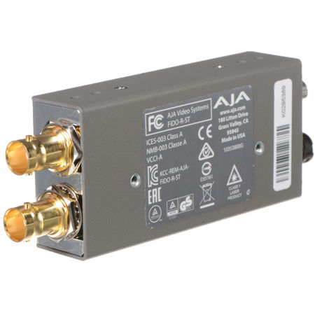 AJA FiDO-R-ST Single Channel Optical Fiber ST to SDI Converter with Dual SDI Outputs