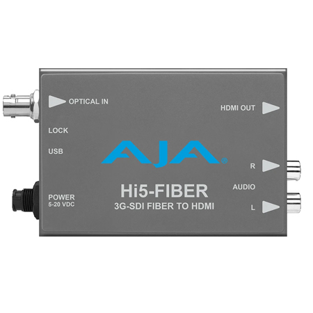 AJA Hi5-Fiber 3G-SDI Over Fiber to HDMI Video and Audio Converter