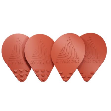 Acoustik Attak Pack Guitar Pick, Red, 4-Pack