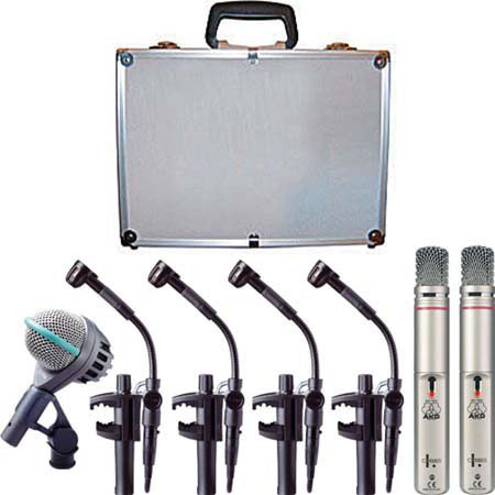 AKG Deluxe Drum Set II, Big Drum and Percussion Mic pkg