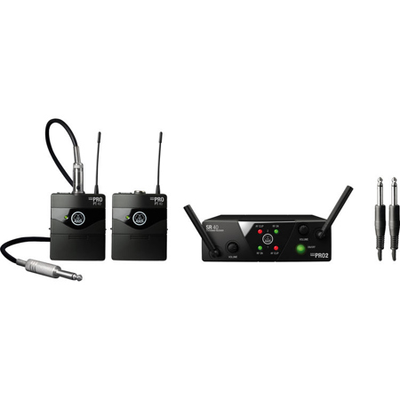 AKG WMS40 Mini Dual Instrumental Set, 2x PT40 Transmitter, Band A & B