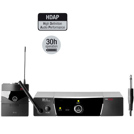 AKG WMS 40 Pro Instrumental Wireless System Set with 662.300 Frequency Range- Channel 45C