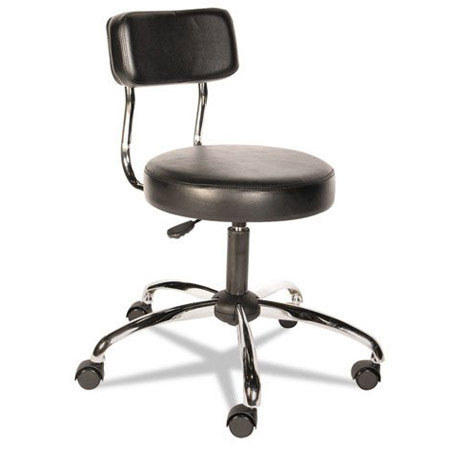 Alera CS610 Plus HL Series Height-Adjustable Pneumatic Stool with Back, Black