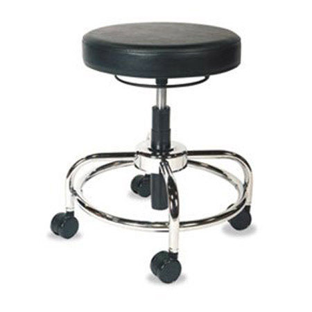 Alera CS614 Plus Height-Adjustable Utility Stool, Swivel, Black