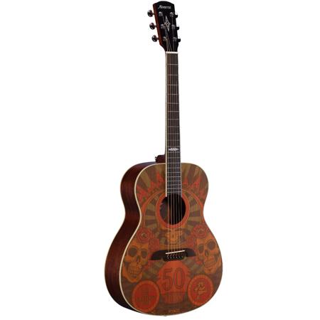 Alvarez AF65GD/M OM Grateful Dead 50th Anniversary Acoustic Guitar, Montage