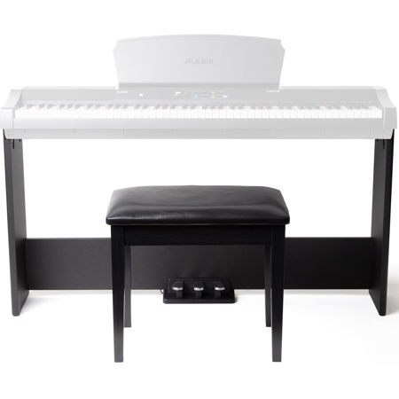 Alesis AHB-1 Home Accessory Bundle with Wooden Piano Stand, 3 Pedals and Bench