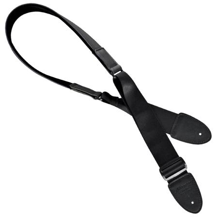 Alvarez Leather Ends Padded Leather/Suede Guitar Strap, Black