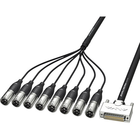 Alva Audio 16.4' Analog Multi-Core Cable, D-Sub25 Male to 8x XLR Male