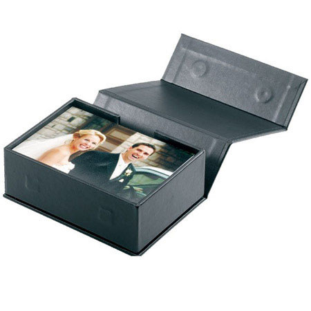 TAP Sonoma Designer Bonded Leather Photo Box, Magnetic closure, Holds 200 4x6" Prints, Color: Black.