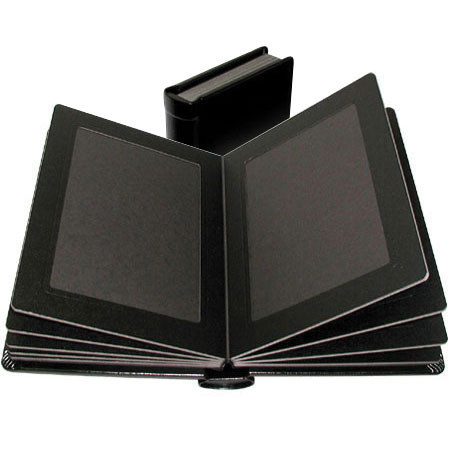 Adorama Pro Photo Album, Black Leatherette Cover with Library Bound Black Pages, Holds 24 4x6" Prints (Horizontal)