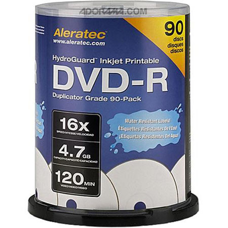 Aleratec Hydroguard, Inkjet Printable DVD-R 16x Media