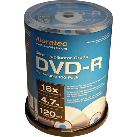 Aleratec Silver Duplicator 16x DVD-R Recordable 100-Pk